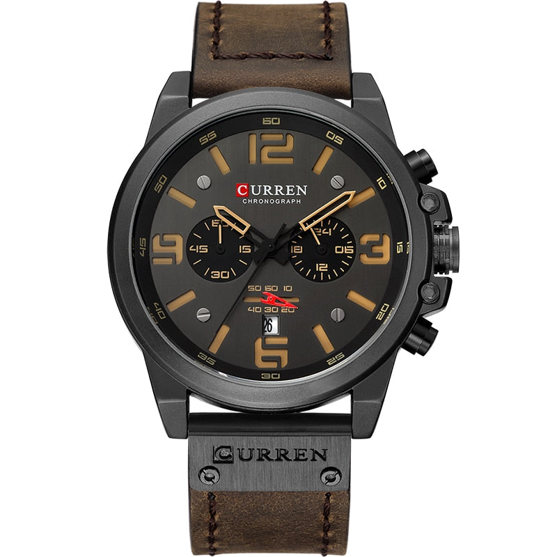 Quartz Wristwatches for Men with Leather Strap - Dazpy