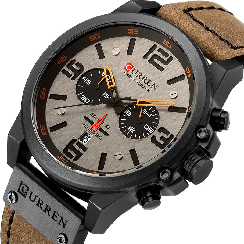 Quartz Wristwatches for Men with Leather Strap - Dazpy