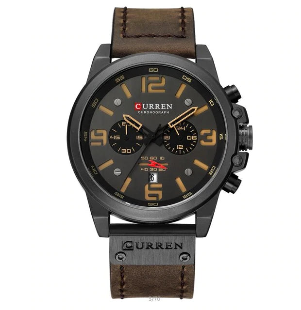 Quartz Wristwatches for Men with Leather Strap - Dazpy