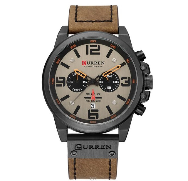 Quartz Wristwatches for Men with Leather Strap - Dazpy