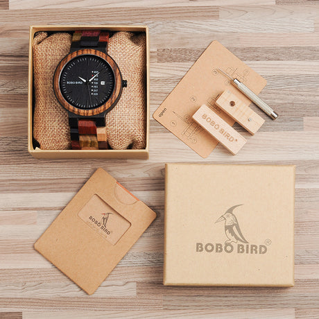 Men's Japan Movement Wooden Watches with Colorful Wood Strap - Dazpy