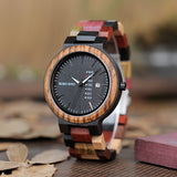 Men's Japan Movement Wooden Watches with Colorful Wood Strap - Dazpy