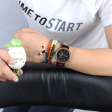 Men's Japan Movement Wooden Watches with Colorful Wood Strap - Dazpy