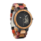 Men's Japan Movement Wooden Watches with Colorful Wood Strap - Dazpy