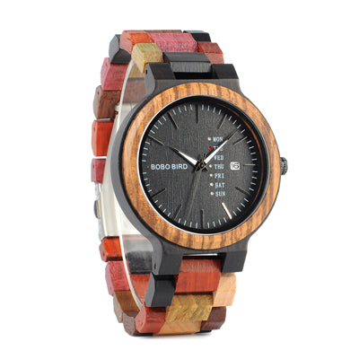 Men's Japan Movement Wooden Watches with Colorful Wood Strap - Dazpy