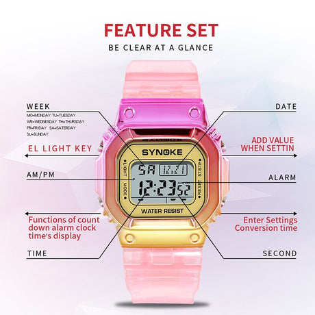 Women's Gradient Color LED Sports Watches - Dazpy