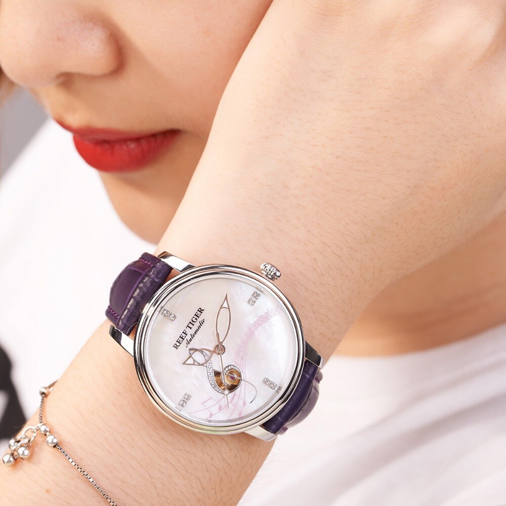 Women's Casual Automatic Watches with Leather Strap - Dazpy