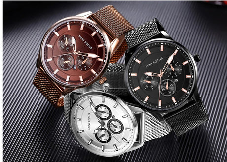 Men's Thin Stainless Steel Band Watches - Dazpy