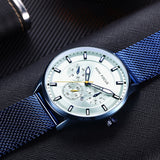 Men's Thin Stainless Steel Band Watches - Dazpy