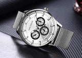 Men's Thin Stainless Steel Band Watches - Dazpy