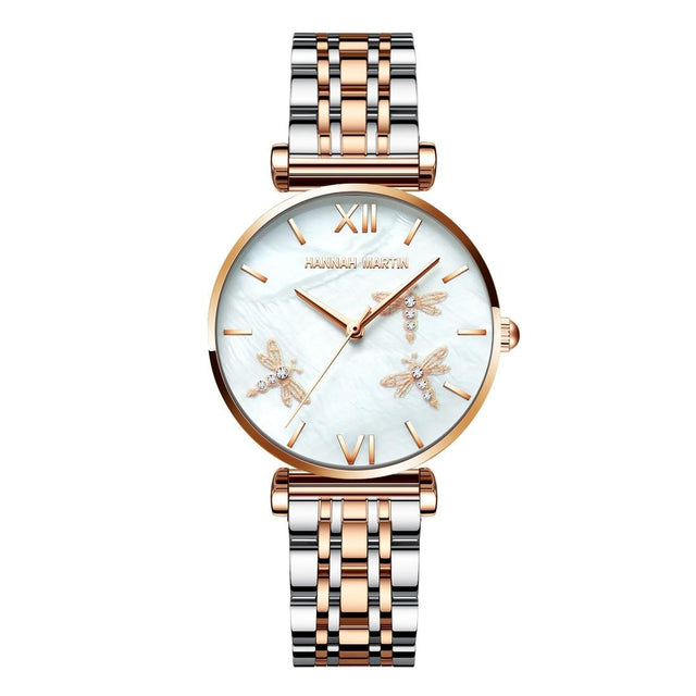 Women's Pearl Dragonfly Decorated Watch - Dazpy