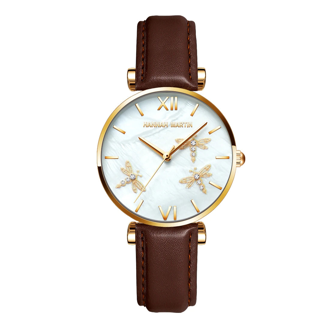 Women's Pearl Dragonfly Decorated Watch - Dazpy