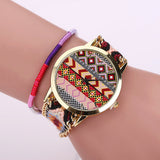 Women's Boho Stripes Woven Bracelet Watches - Dazpy