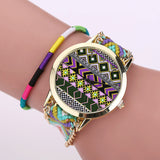 Women's Boho Stripes Woven Bracelet Watches - Dazpy