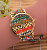 Women's Boho Stripes Woven Bracelet Watches - Dazpy