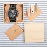 Men's Wooden Quartz Watch with Date - Dazpy