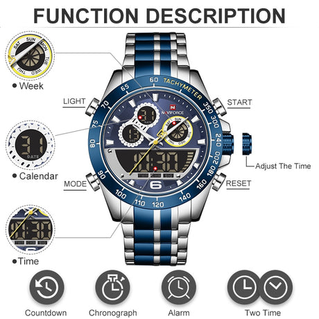 Men's Stainless Steel Racer Watches - Dazpy