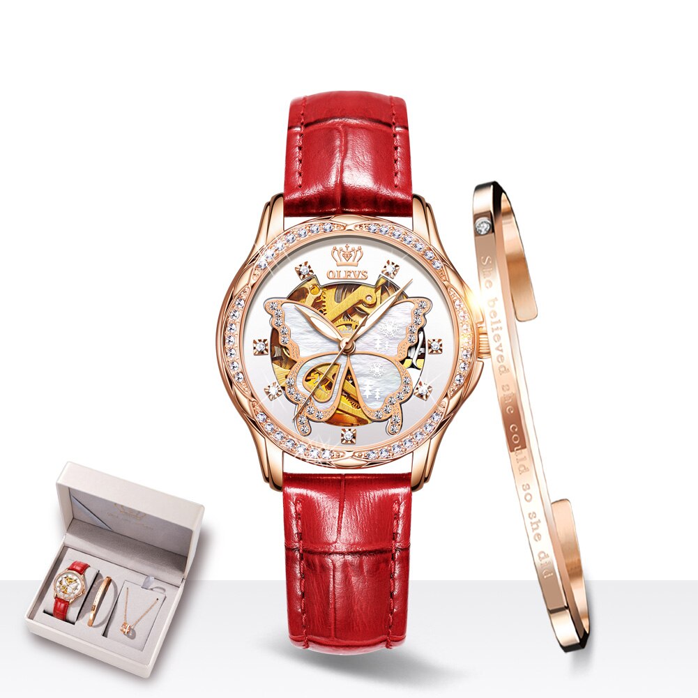 Women's Butterfly Dial Mechanical Watch - Dazpy