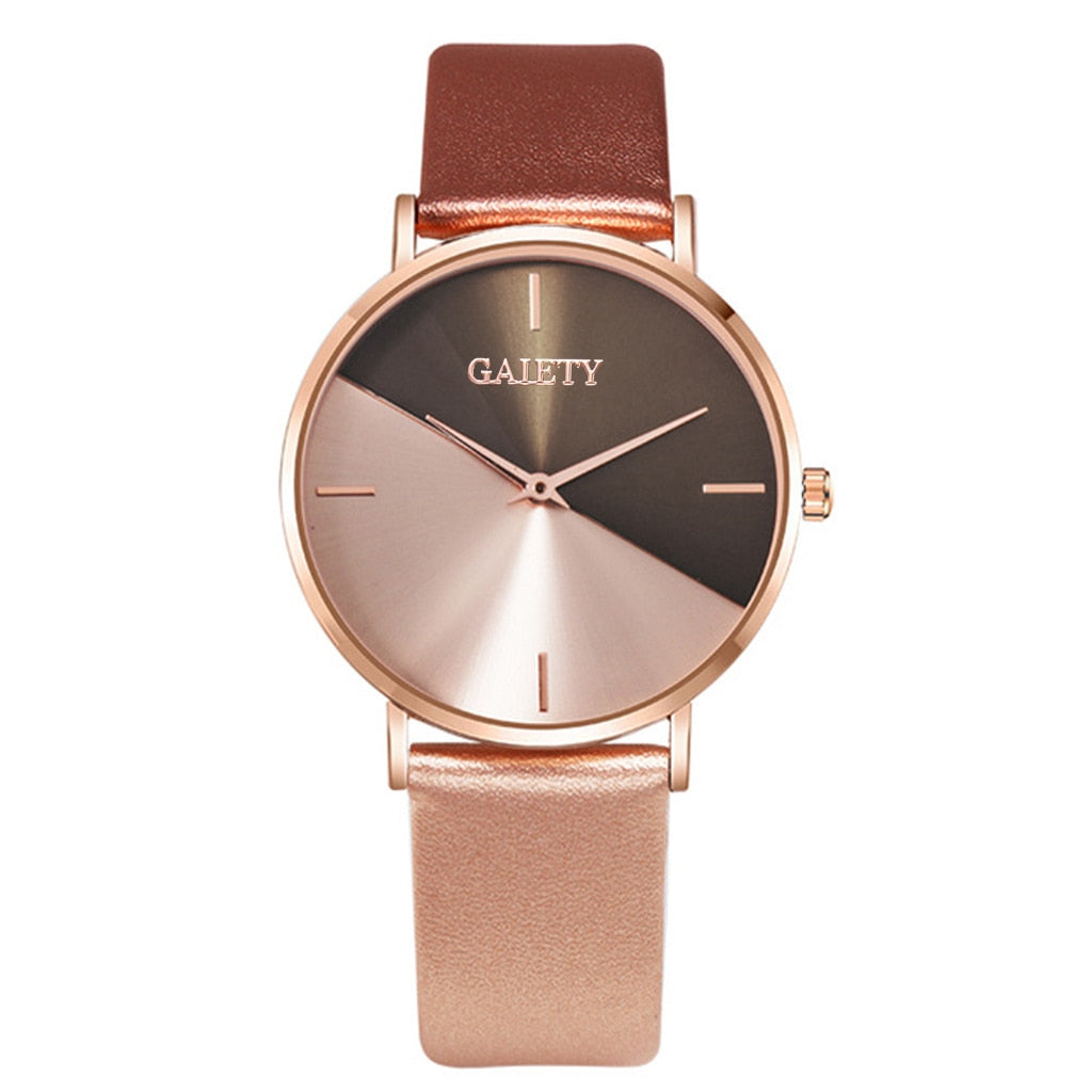 Women's Watch with Leather Band - Dazpy