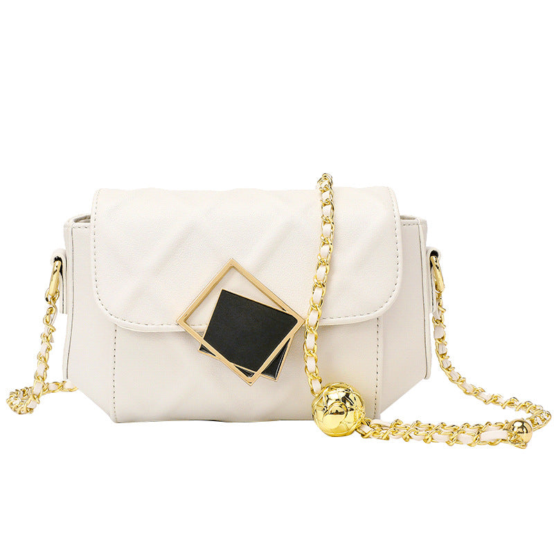 Cowhide Handbags Shoulder Messenger Small Golden Ball Bag - Dazpy