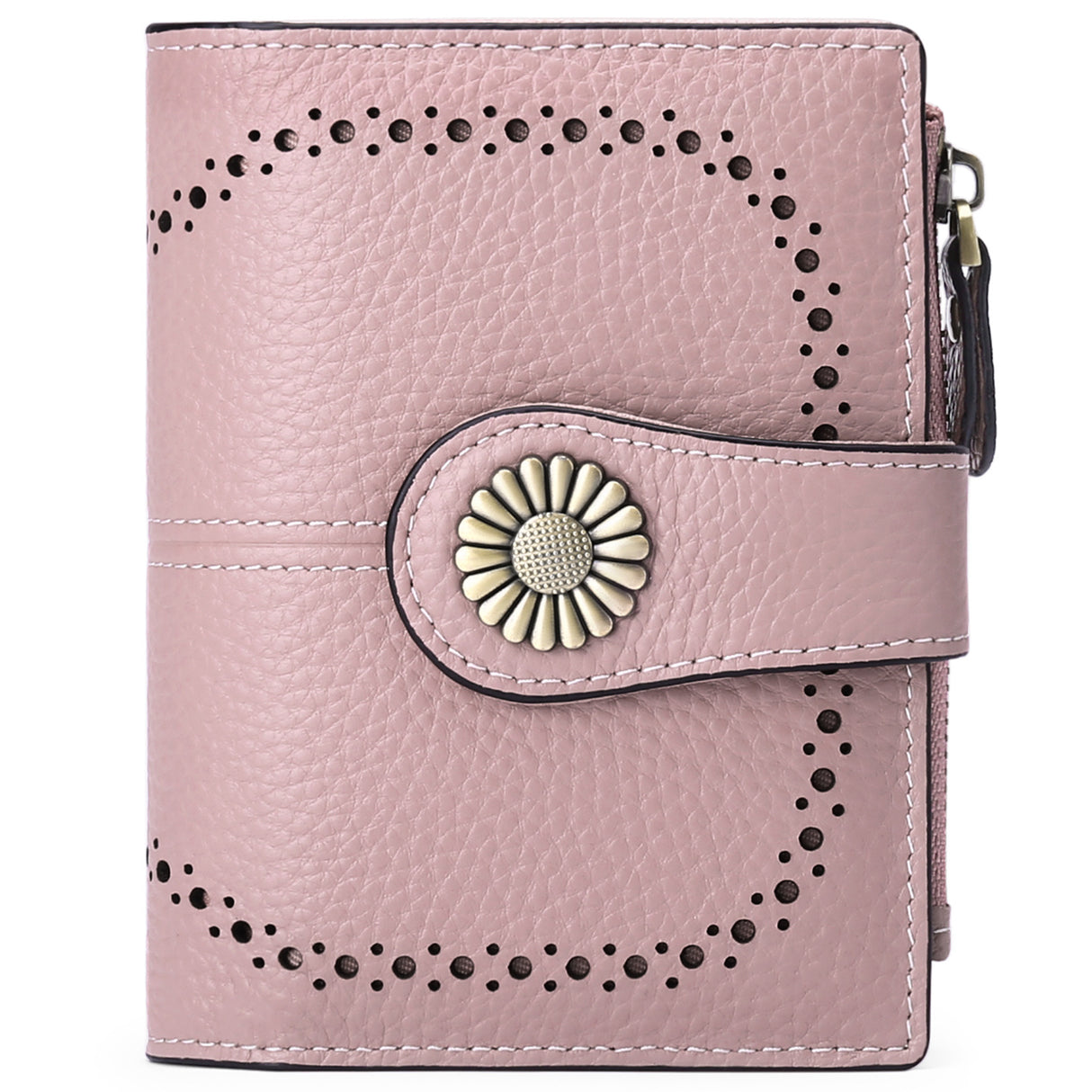 Wallet Women's Short Oil Wax Leather Zipper Card Holder - Dazpy