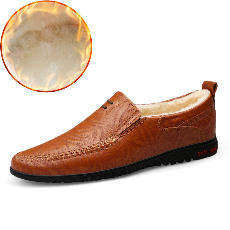 Casual Leather Shoes Korean Fashion Men's Leather Shoes - Dazpy