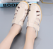 Handmade Vintage Leather Sandals Comfortable Soft Sole Mom Shoes - Dazpy