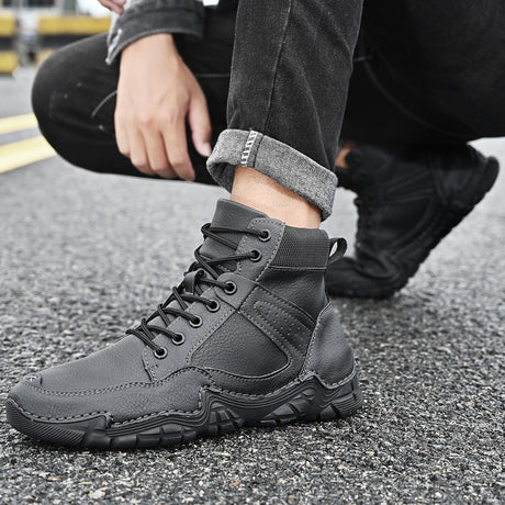 Fall New Men's Casual High-top Warmth And Fleece Ankle Boots - Dazpy