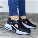 Women's Flat-Soled Thick-Soled Velcro Flying Knit Shoes