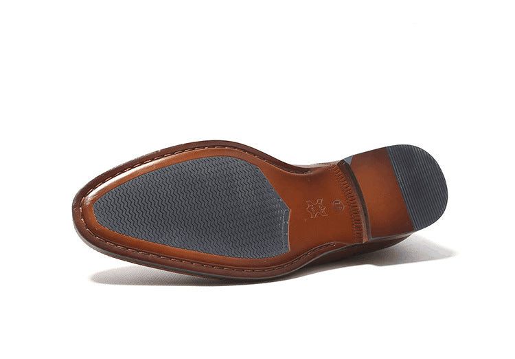 Italian Carved Leather Shoes Handmade Goodyear Leather Shoes - Dazpy
