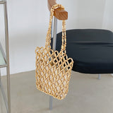 Art Retro Handmade Wooden Bead Bag Fashion - Dazpy