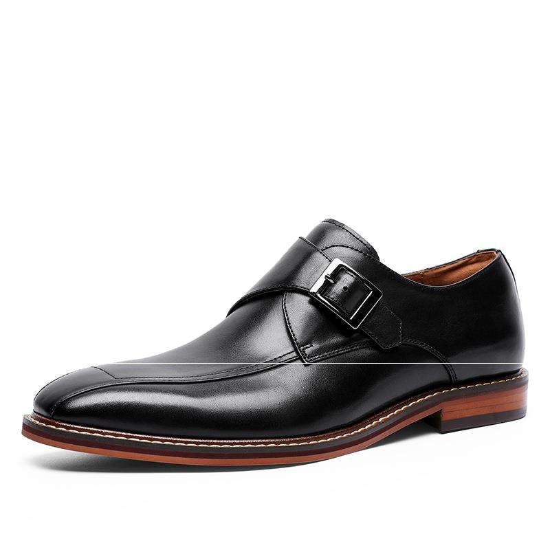 Formal Men's Square Toe Shoes British Monk Shoes - Dazpy