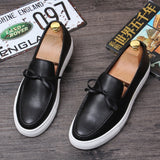 Korean Version Of Low-top Leather Loafers Casual Lazy Shoes With One Pedal - Dazpy