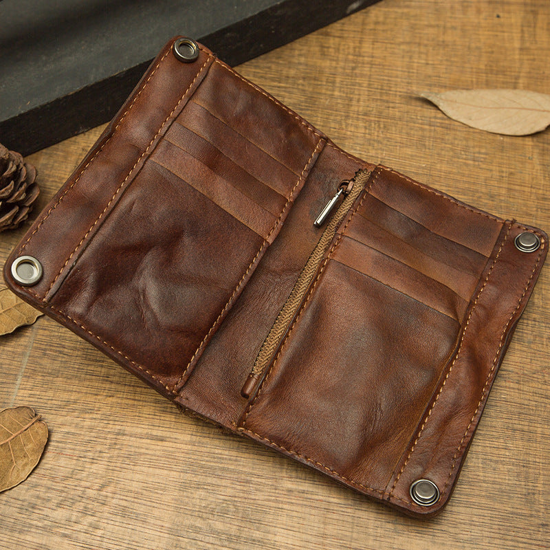 Handmade Cowhide Full Leather Large Capacity Wallet - Dazpy