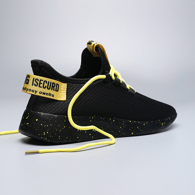 Low-top Casual Sports Shoes Men's Mesh Breathable Pointed Toe Flat MD Sole - Dazpy