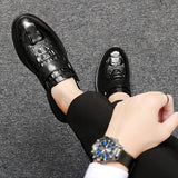 Formal Men's Shoes Trend And Fashion Top Layer Cowhide Single Shoes Increase In Height - Dazpy