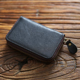 First Layer Cowhide Multifunctional Zipper Wallet Men's Genuine Leather Large Capacity - Dazpy