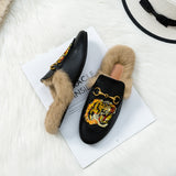 Flat-bottomed Rabbit Fur Baotou Half Slippers - Dazpy