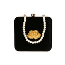Fashion Red Velvet Pearl Chain Thin Chain Female Bag