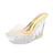 Women's Transparent Crystal Wedge Heel Shoes with Waterproof Platform - 15CM