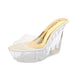 Women's Transparent Crystal Wedge Heel Shoes with Waterproof Platform - 15CM - Dazpy