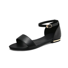 Flat Sandals Women's Leather Non-slip Soft Sole Word Belt