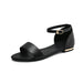 Flat Sandals Women's Leather Non-slip Soft Sole Word Belt - Dazpy