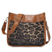 PU Leather Casual Shoulder Messenger Bag Leopard Print Shoulder Strap Tote Bag Large Capacity Minimalist Design - Dazpy