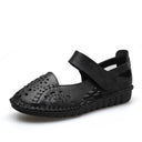 Leather Hole Shoes, Soft Bottom, Non-slip Flat Bottom, Middle-aged And Elderly Mother's Shoes, Baotou Sandals