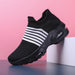 2020 Plus Size Women's Shoes Lace-up Air Cushion Flying Woven Sneakers - Dazpy