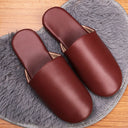 Home Leather Slippers Women's Baotou Home Soft Bottom