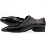 Business Shoes Two-tone Gradient Snake Print Men's Shoes - Dazpy