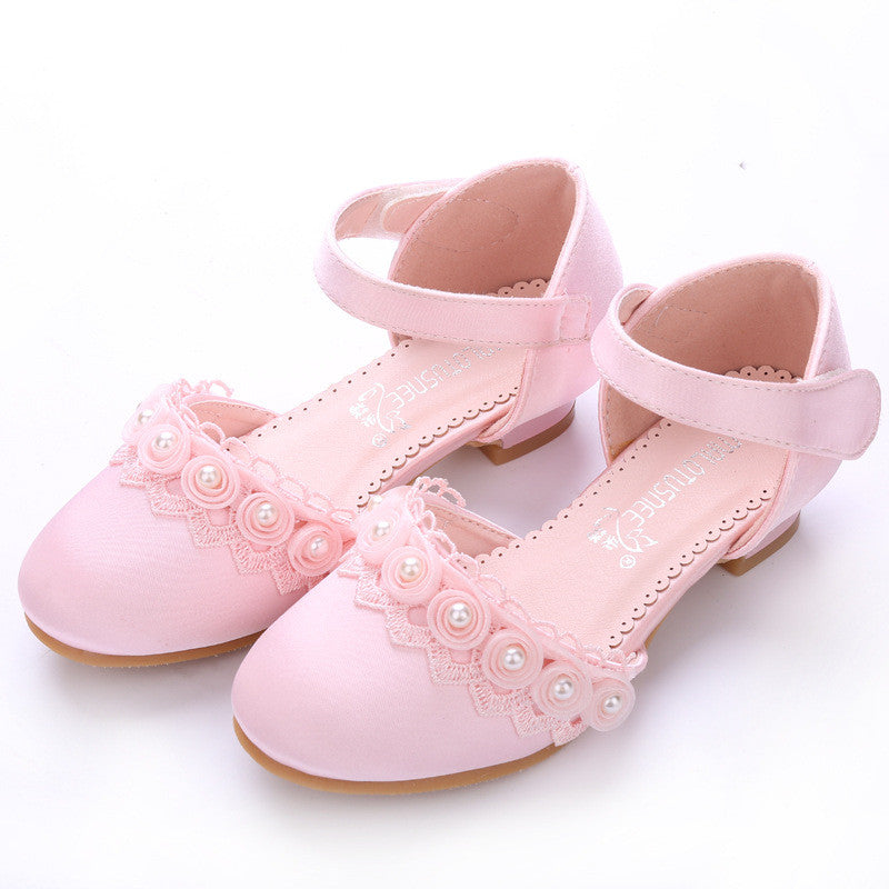 Foreign Trade Export Flower Small High-heeled Children's Shoes - Dazpy