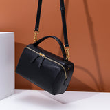 Genuine Leather Women Bag Original Niche Design Women's Bag Boston Bag Cowhide Women's Hand Crossbody Pillow Bag - Dazpy